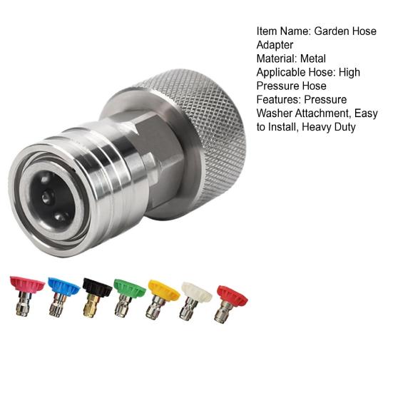 Garden Hose to Mini Power Washer Adapter 3/4-inch GHT to 1/4-inch Garden Hose Pressure Washer Attachment Convert Water Hose