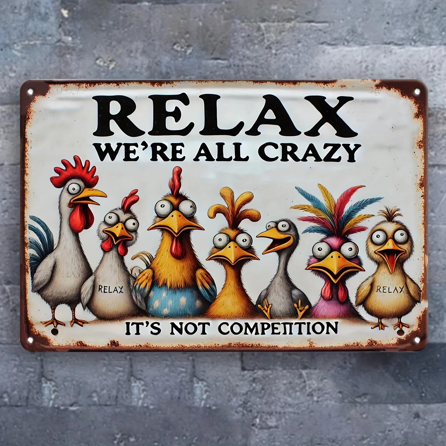 

Unrivaled Relax & Enjoy Life Sign - ColorfulChicken Wall Decor with Weatherproof Iron | Decor Suitable for All Kinds of Places 20x30cm