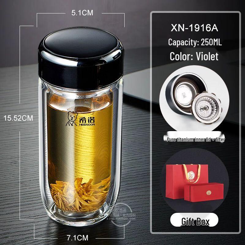 Xinuo Double-Wall Antibacterial Borosilicate Glass Bottle