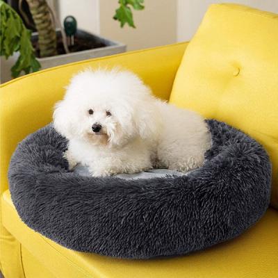 50cm Anti-Anxiety Travel Zip Pet Cute Sofa Fluffy Nest Dog Bed Removable Cover Faux Fur Solid Pattern for Dogs Cats