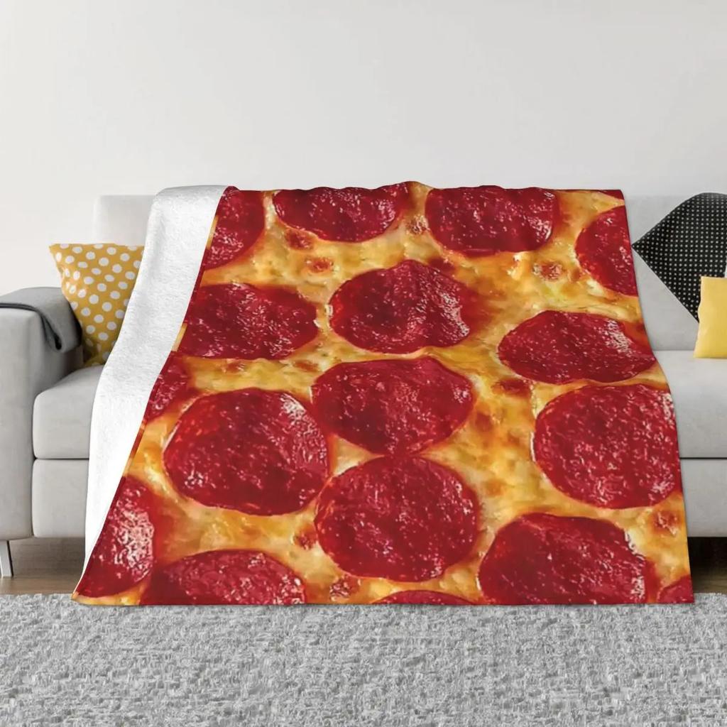 Portable soft warm flannel pizza blanket shape lavash wool sofa badroom plaid plush bedspread winter throw blanket