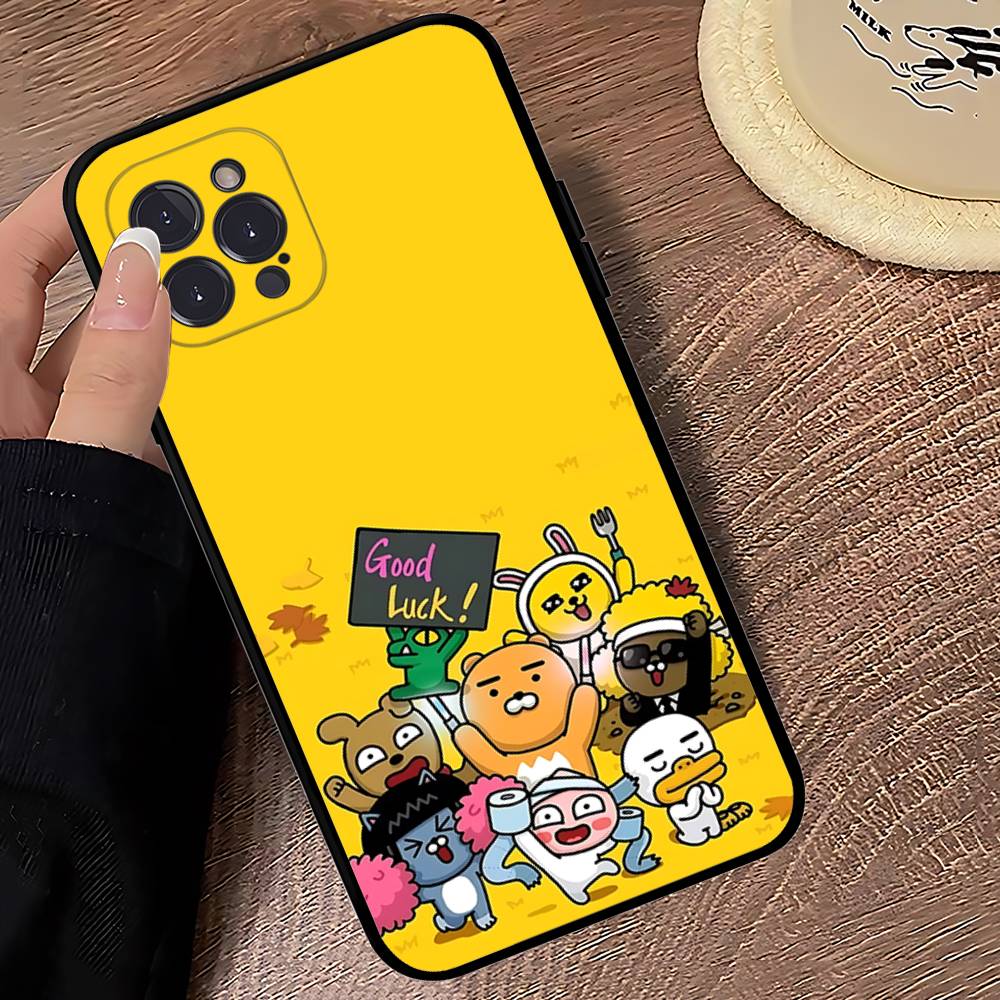Cartoon K-KAKAO CUTE F-FRIENDS Phone Case For IPhone 17 16 15 14 13 12 Mini 11 Pro Plus Soft Silicone Cover