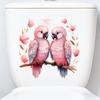 Cute Sweetheart Bird Self Adhesive Removable Toilet Lid Sticker Bathroom Home Decor