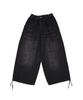 DOUBLE JD Back Pocket Zipper Denim Pants (Black)