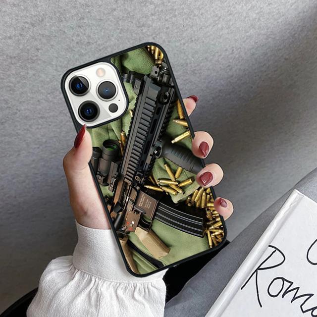 Gun And Bullet Phone Case Cover For iPhone 17 Air 16 15 14 plus 11 12 13 pro max coque Shell Fundas