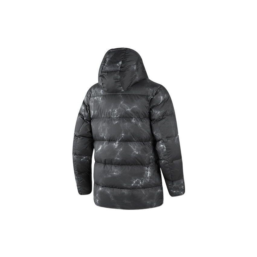 Skechers Solid Color Brand Logo Zipper Stand Collar Comfortable Warm Hooded Long Sleeve Down Jacket Men outerwear Black P422M026