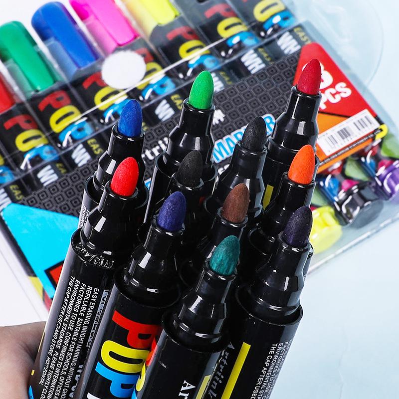 10 Boxes Child-Safe Refillable Whiteboard Markers - 12 Colors, Erasable, Thick Tip, Free Shipping