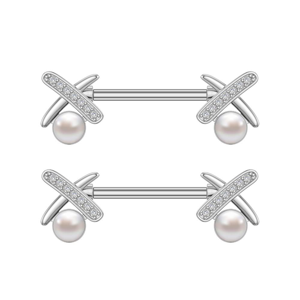 2pcs 316L Steel Maple Leaf Nipple Rings Barbell Butterfly Wing Shield Piercing for Women Girls Sexy Nipple Piercing Body Jewelry