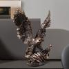 Antique Bronze Lifelike Eagle Sculpture Resin Animal Statue Home Decor Craft Ornament for Bedroom and living room