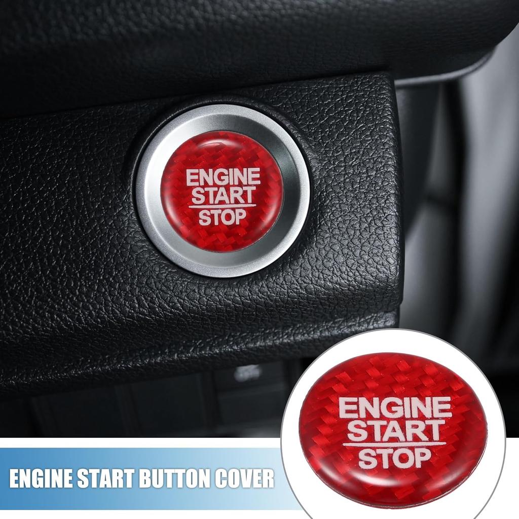 Car Push Start Button Cover Car Engine Start Button Cover Trim for Honda HR-V 2016-2021 Red