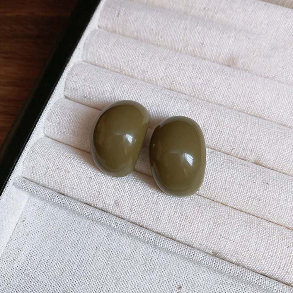 Exquisite Chunky Ellipse Ear Studs Acrylic Resin Drop Pendant Earrings Jewelry Accessories