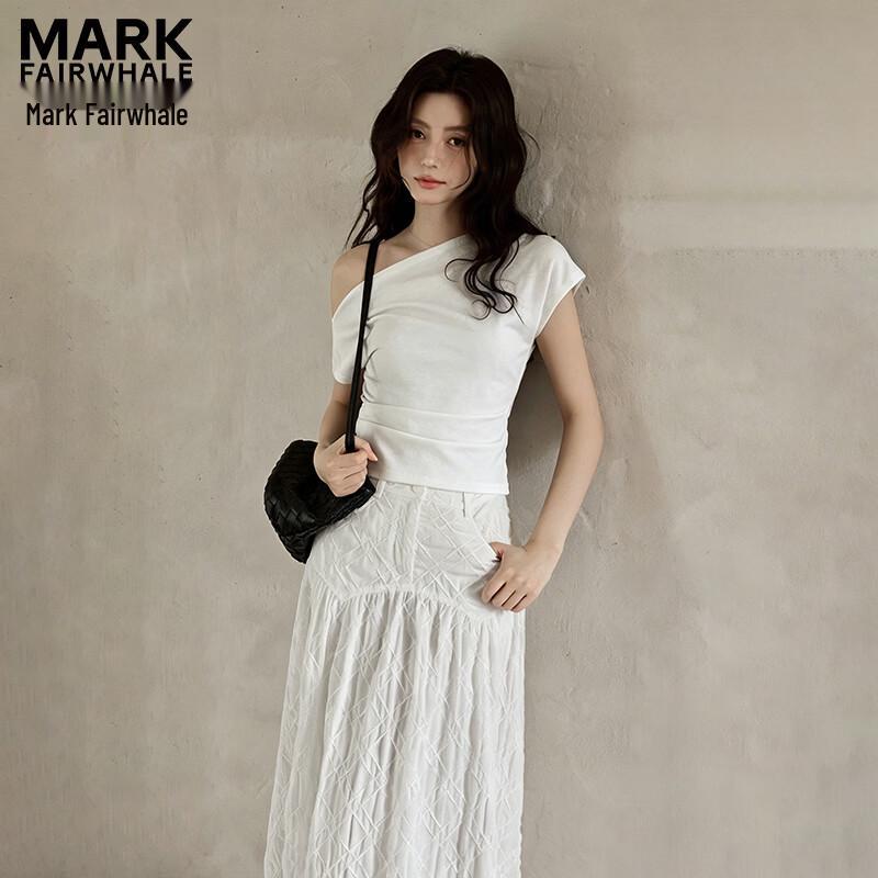 MARK FAIRWHALE Women s Sexy Off-Shoulder T-Shirt M белый