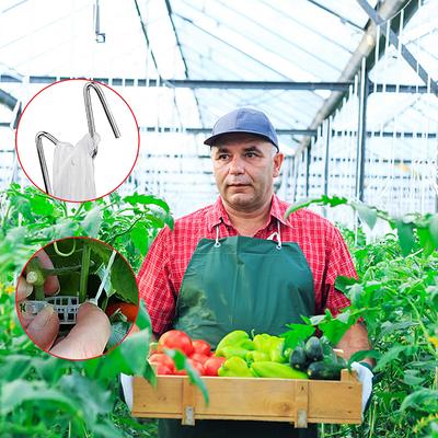 10Pcs Plants Hooks Clips With 10M Rope + 20 Clips J Hooks Clips Set Tomatoes Growing Hooks Clips For Tomato Grape Pepper