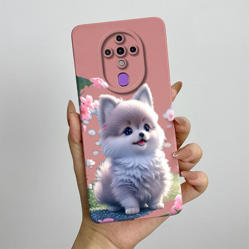For Tecno Spark 6 KE7 Case Spark6 Silicone TPU Soft Phone Casing Sweet Painted Printed Shockproof Protective Back Cover