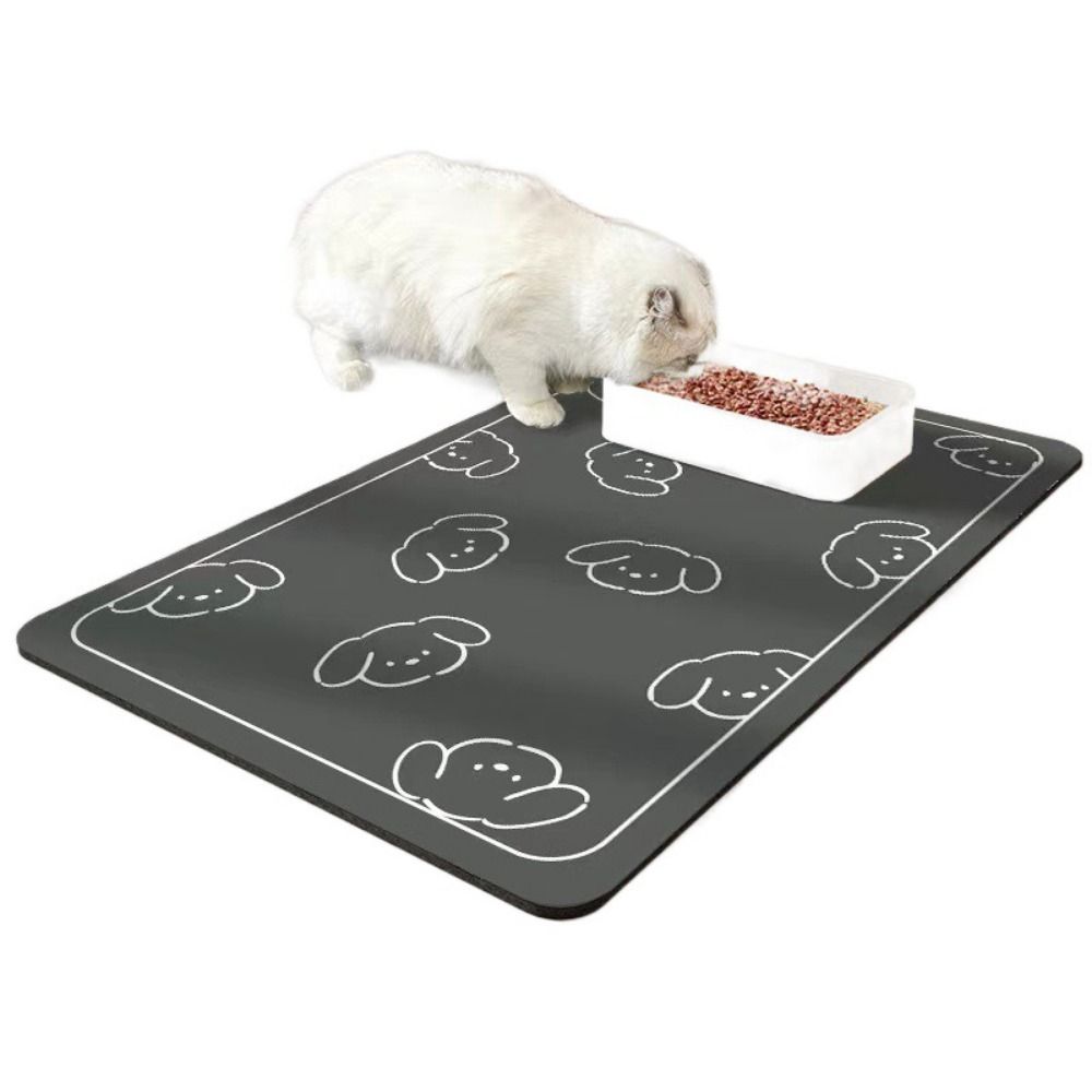 

Cartoon Dog Feeding Mat Absorbent Pet Placemat Practical Pet Bowl Pad for Home S-Style L