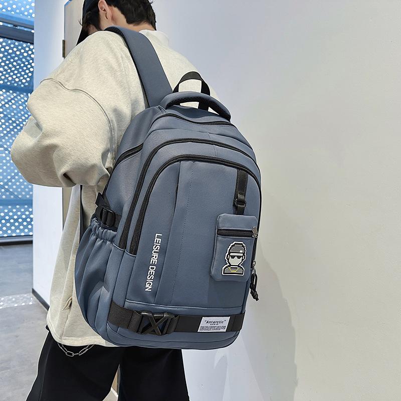 Junior High School Student Schoolbag Men's Large Capacity Lightweight and Durable Backpack with Coin Purse