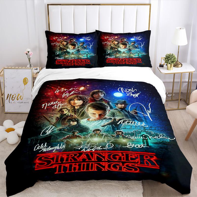 Stranger Things Poster Print 3Pcs Bedding Setduvet Cover With 2 Bedropillowcase Home Birthday Gift