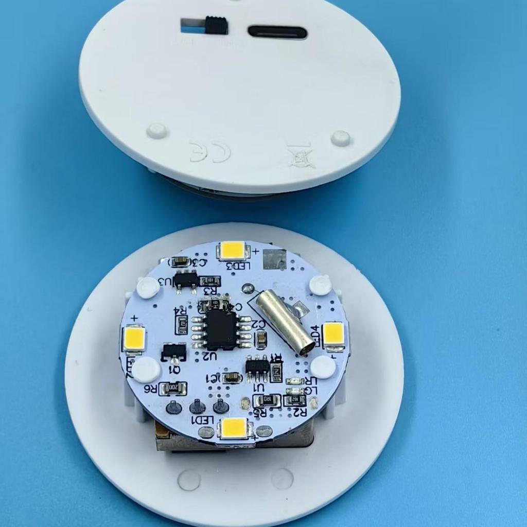 Colorful Night Light - 45mm Rechargeable Tap Control with Imitation Stone Design