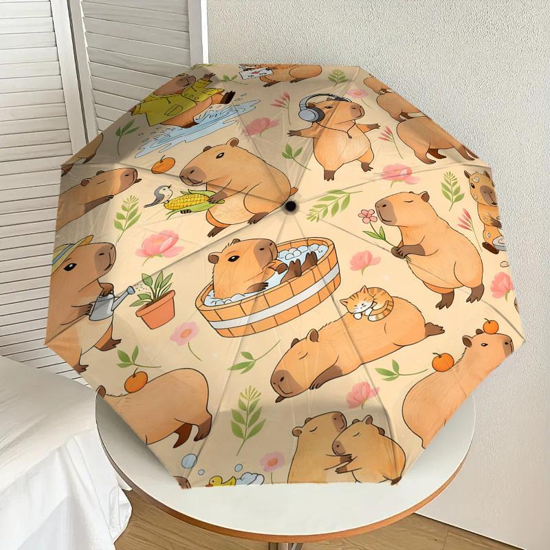 1pc Capybara Pattern Pattern Umbrella Design Automatic Opening and Closing Umbrella, High-quality Travel Umbrella,  c1128154