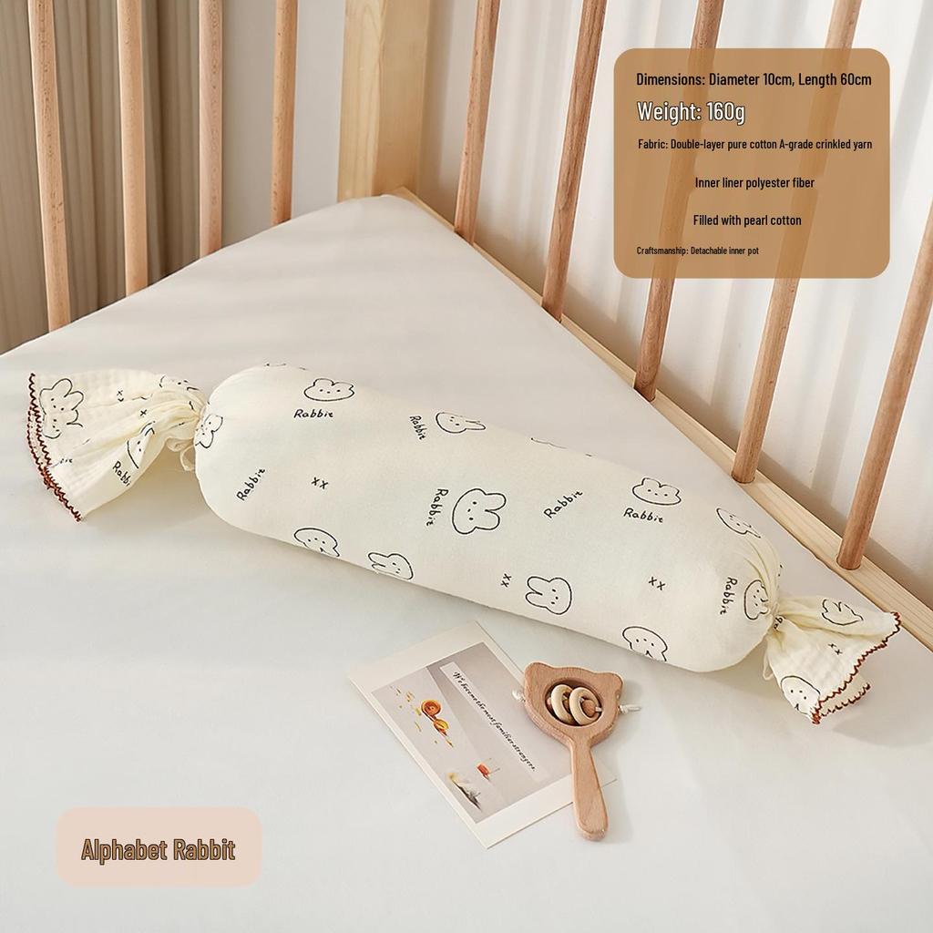 Almohada de Soporte Lateral para Dormir para Niños - Almohada Cilíndrica de Algodón Puro para Abrazar