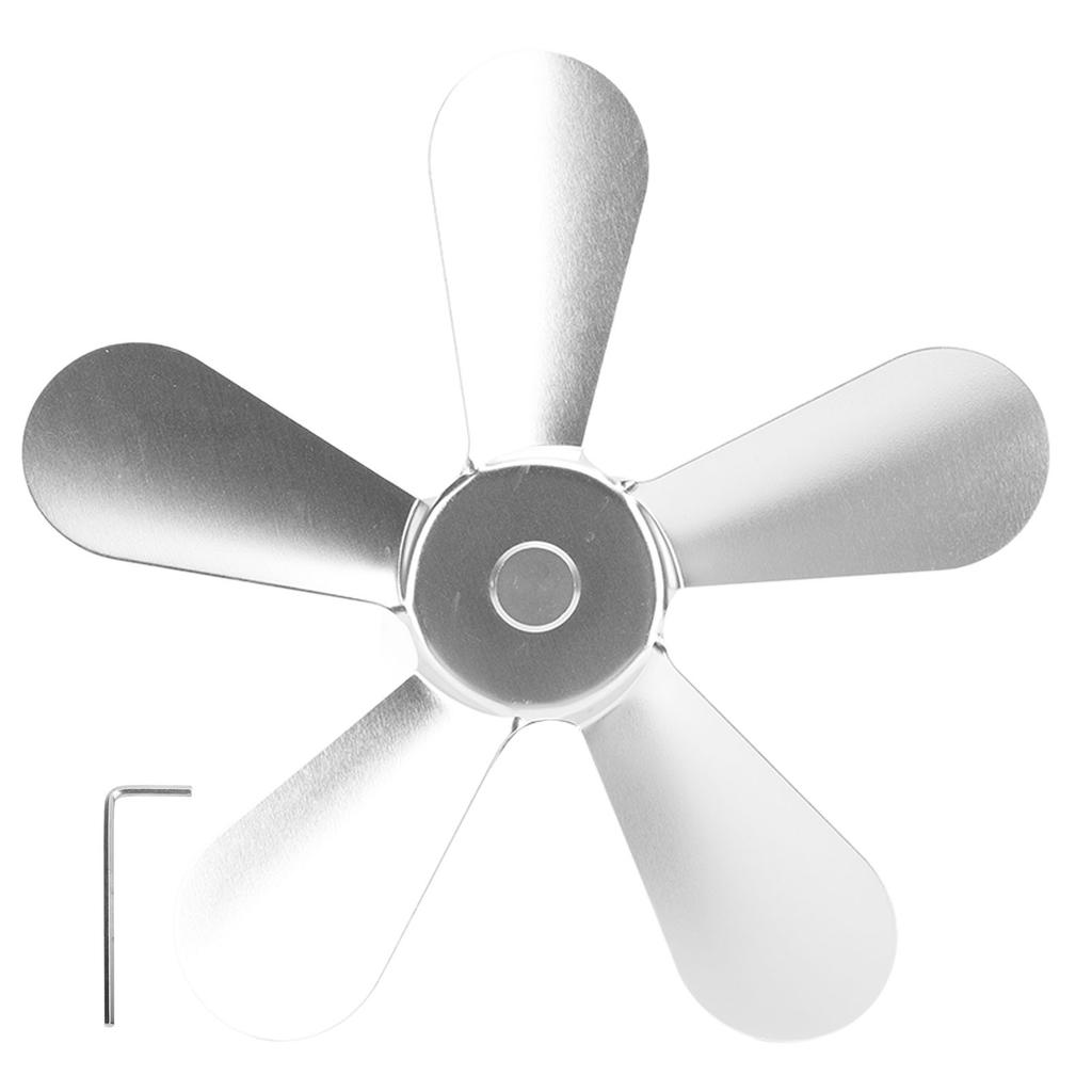 5 Pás Ventilador de Fogão Pás de Liga de Alumínio Alimentado a Calor Pás de Ventilador de Fogão Substituição para Lareira