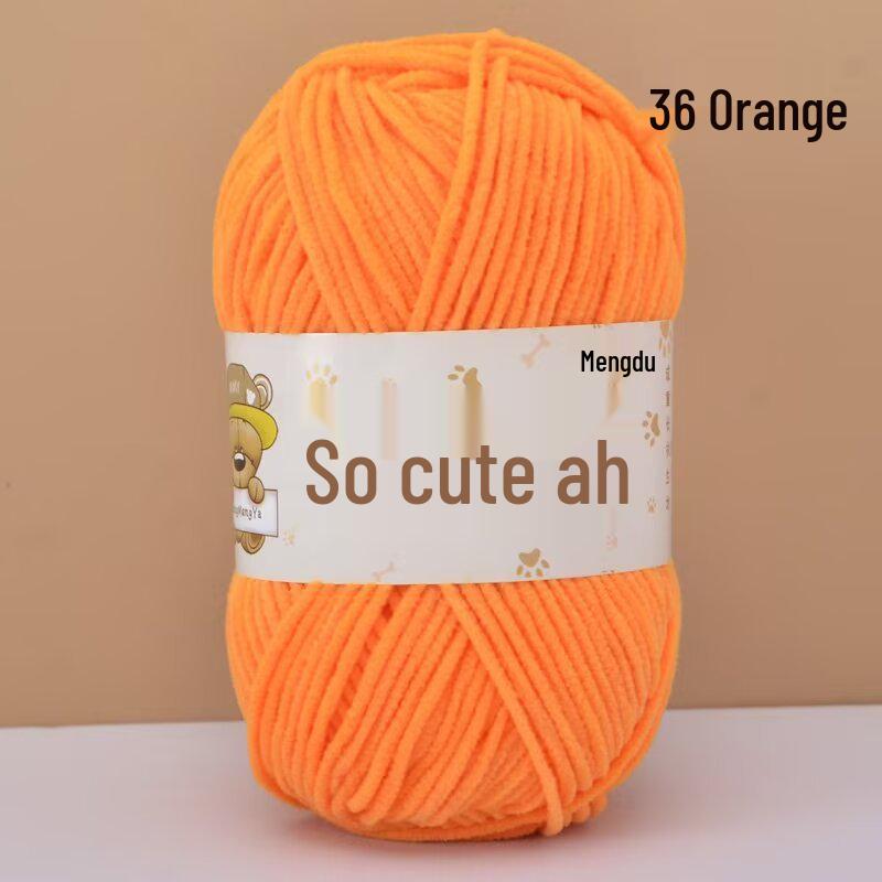 Chenille Crochet Yarn - Medium Thick Hand-Knitted for DIY Crafts & Dolls