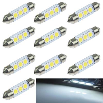 5 Pcs 36mm 3SMD 5050 12V LED Pure White Auto Festoon Karte Innen