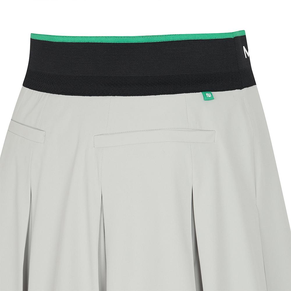 MALBON GOLF Performance Wide Pleated Skirt Light Gray (Woman)