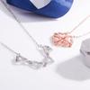 A Woman Wearing Four-leaf Clover Necklace, Lucky Four-leaf Clover Pendant, Collarbone Chain, Sweater Chain, Neck Chain