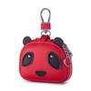 Leather compact key bag New panda bluetooth headset protective case First layer cowhide waist hanging universal key bag