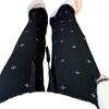 Women's High Waist Rhinestone Knit Pants - Autumn/Winter, Soft, Thickened, Loose Fit, Casual, Straight-Leg