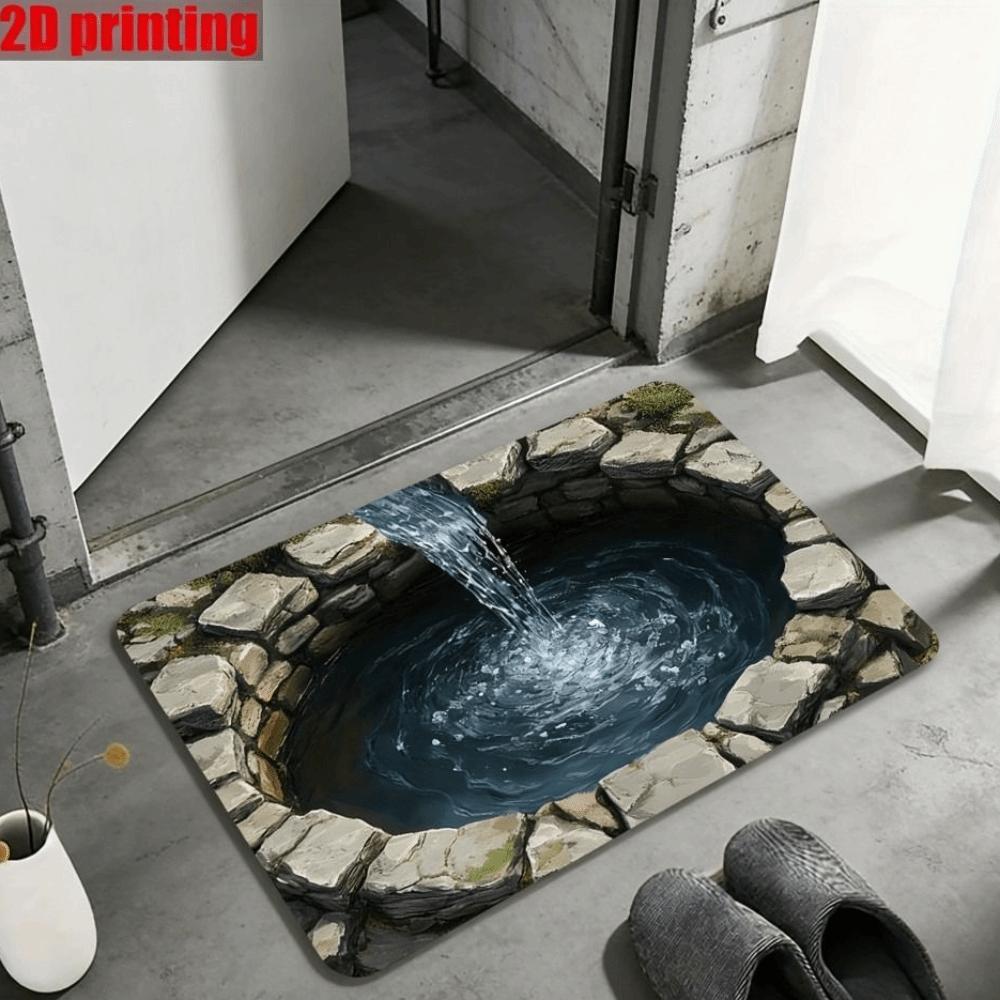 Water-absorbing Optical Illusion Doormat Non-slip Bedroom Door Rug Bathroom Carpet  Home Decor