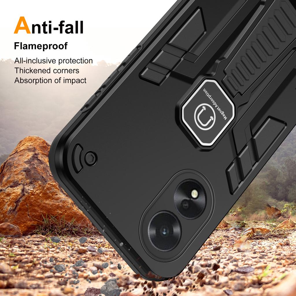 For Oppo A38 4G/A18 4G Case Kickstand Mobile Phone Cover Support Magnetic Car Mount