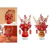 Chinese New Year Decoration TV Cabinet Decor Artifical Flower Pot Statue