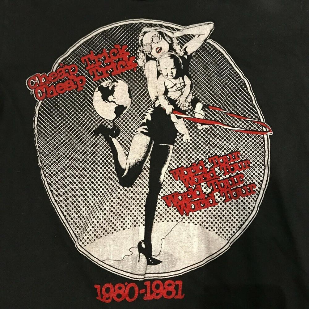 Vintage CHEAP TRICK 1980 Tour Black Unisex Cotton T-Shirt Unisex T-Shirt XXL