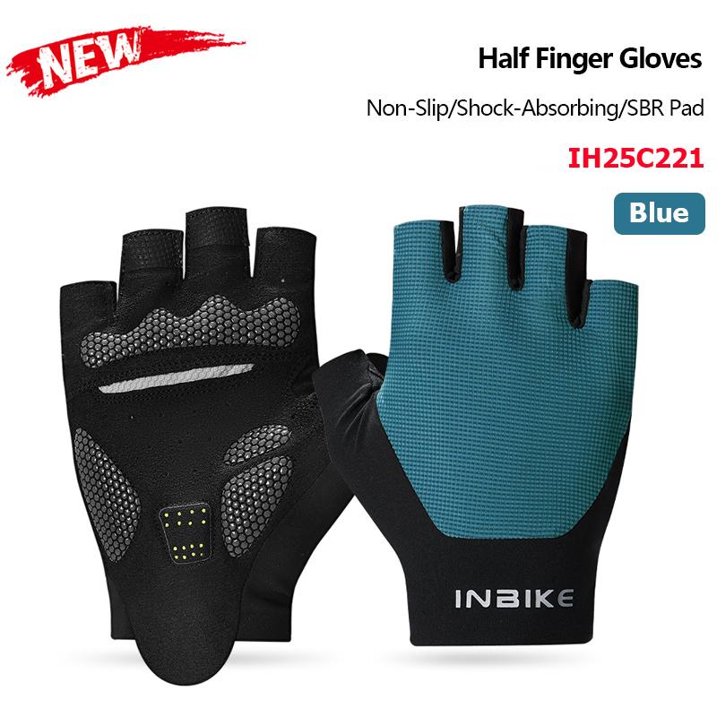 INBIKE Rękawiczki rowerowe bez palców na lato, rękawiczki rowerowe amortyzujące wstrząsy, oddychające, rękawiczki na rower górski MTB, akcesoria rowerowe