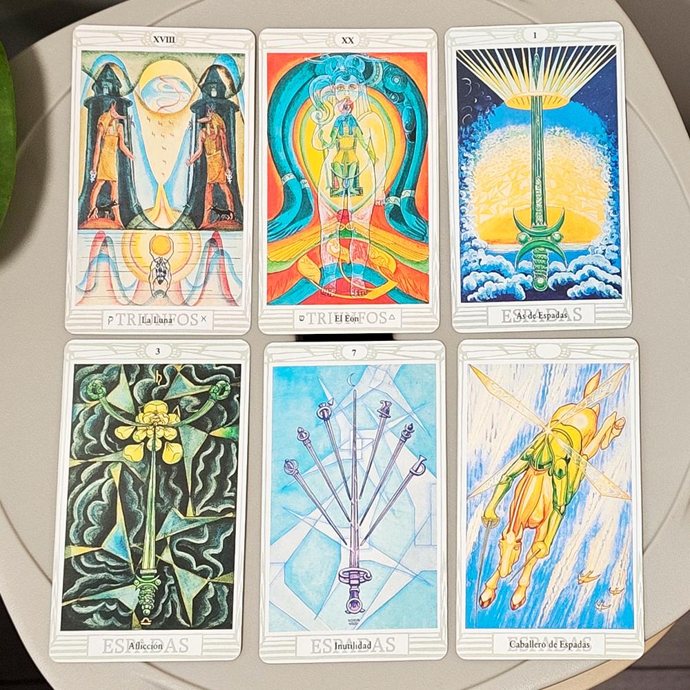 Crowley Thoth Tarot Deck 78 Pcs Cards with Egyptian Symbolism, Qabalistic & Astrological Insights, Occult Knowledge 10.3*6cm