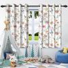 Wildflowers Floral Green Plants Window Curtains Blackout Washable Polyester Fabric Bedroom Living Room Home Decor Curtain 2 Pcs