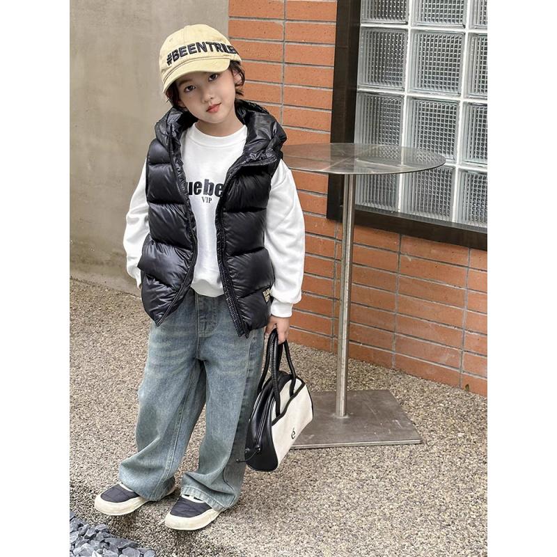 Vestă de Îmbrăcăminte pentru Copii de Înaltă Calitate pentru Băieți și Fete Jachetă pentru Copii din Catifea Neagră Aurie cu Glugă Îngroșată Rezistentă la Frig Palton pentru Bebeluși Top Catifea Mătase Pană