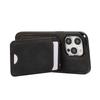 For iPhone 15 Pro Case Card Holder Kickstand Leather + TPU Phone Cover with Shoulder Strap