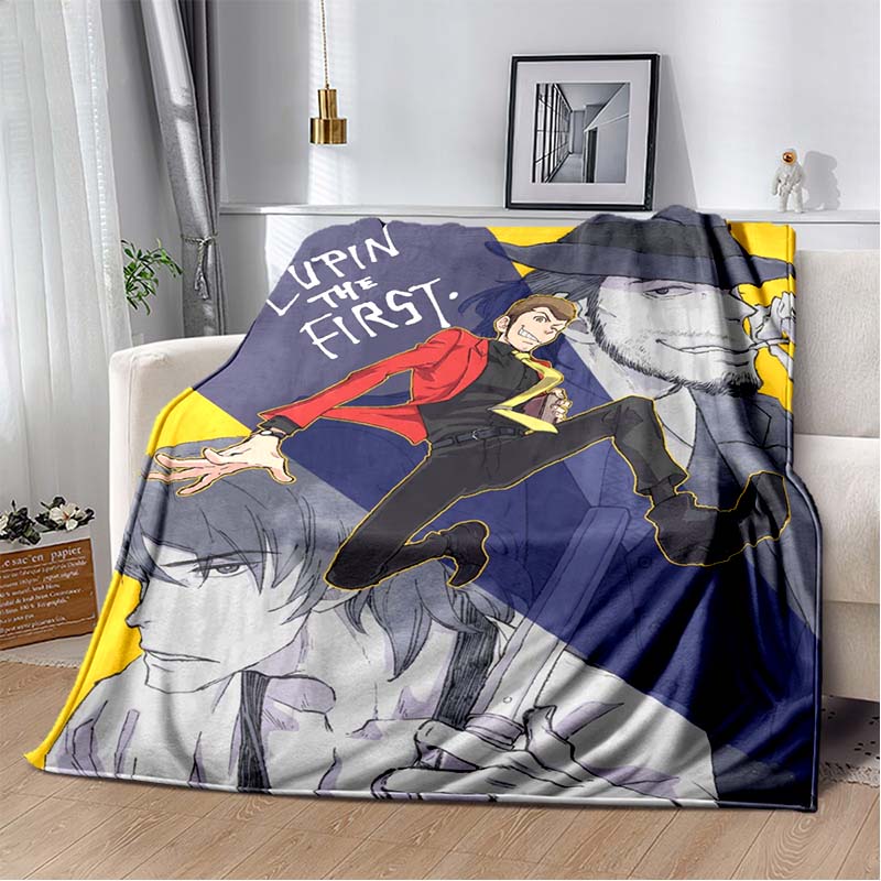 Lupin III Napoleon's Dictionary Anime Print Soft Flannel Throw Blanket Lightweight Warm Sofa Couch Bed Home Decor Cover