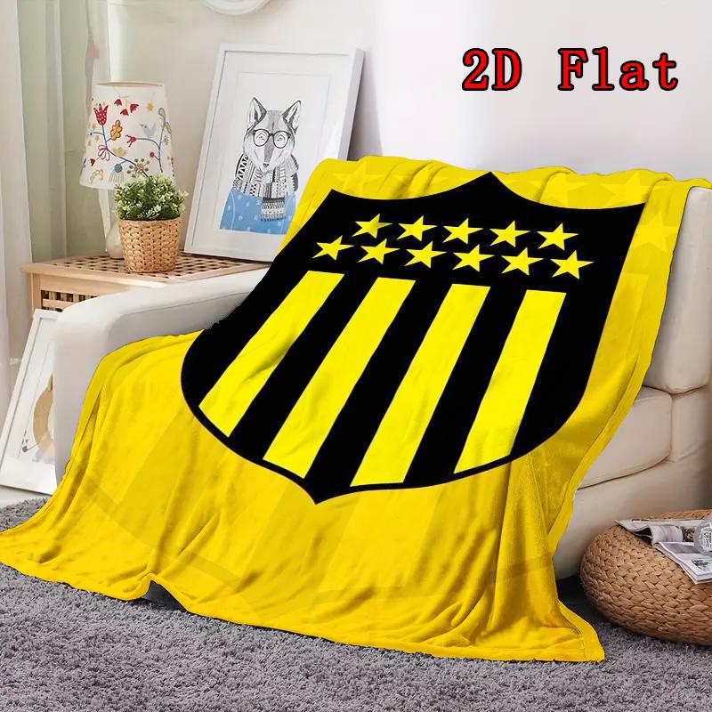 Peñarol football 2D Flat Pattern Flannel Blanket High quality All Seasons Warmth and Comfort Perfect for Christmas Gifts.MMT0918448