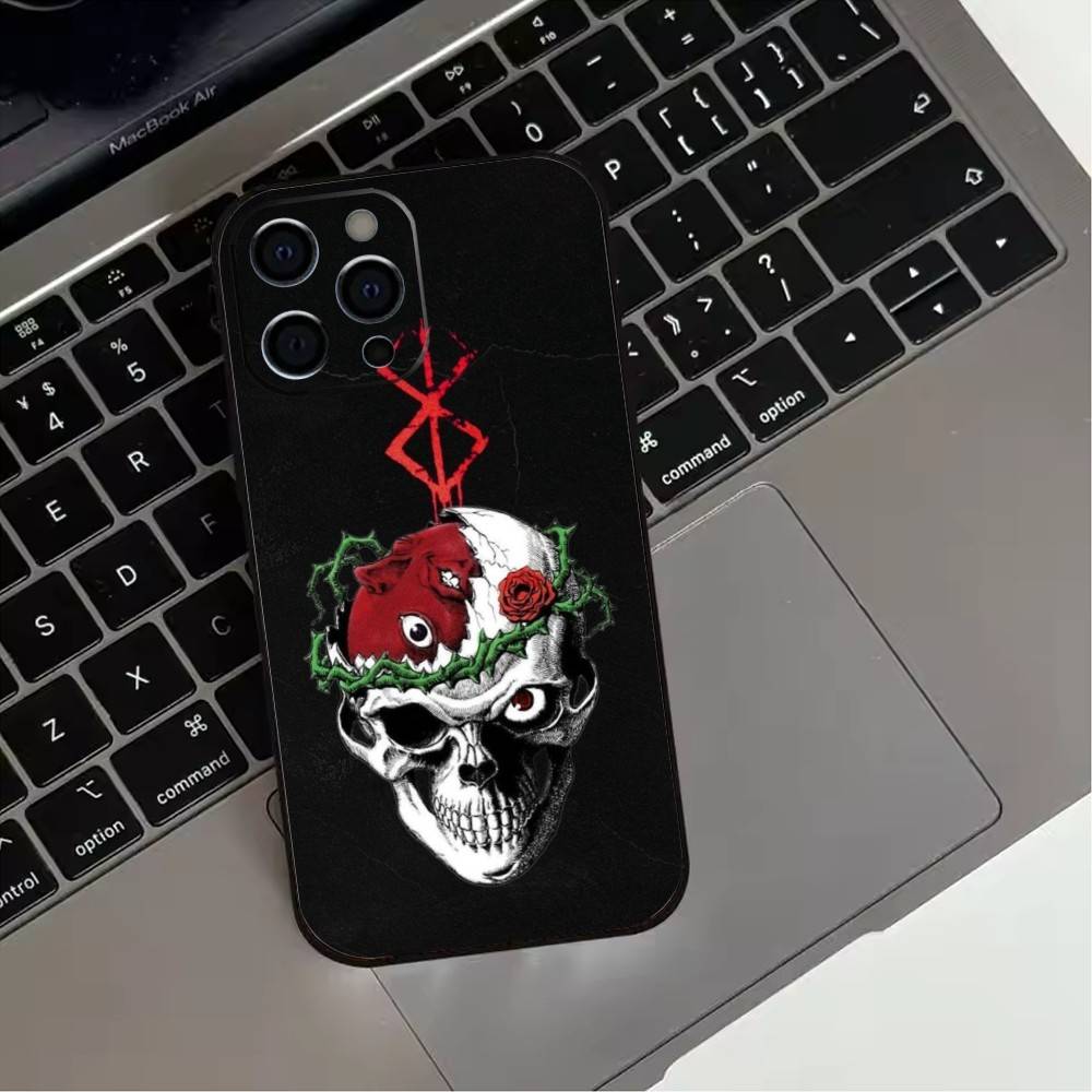 Anime 12B-Berserk G-Buts Phone Case For iPhone17,16,15,14,13,12,11 Plus,Pro Max Soft Black Cover