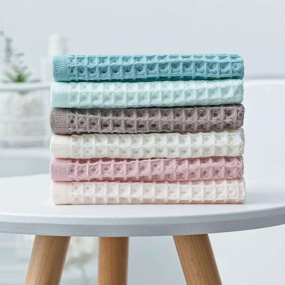 1Pcs Waffle Soft Face Towels for Adults Plaid Hand Towel 100% Cotton Face Care Bathroom Tools Sport Hair Towel 34*74cm Square