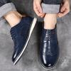 Men's Casual Leather Shoes British Style Business Dress Shoe Fashion Social Party Shoes Lace Up Oxford Shoe Large Size Man Shoes