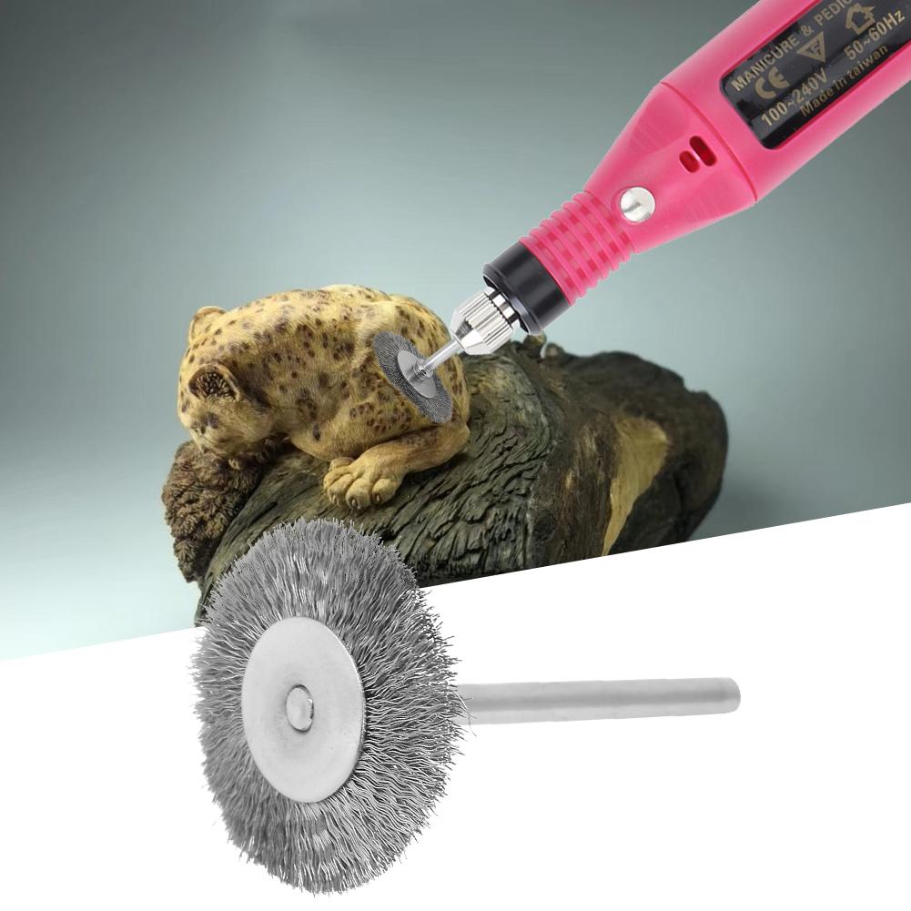 10 Pcs Polishing Brush Steel Wire Flat Type Brush Hd(3*25mm)
