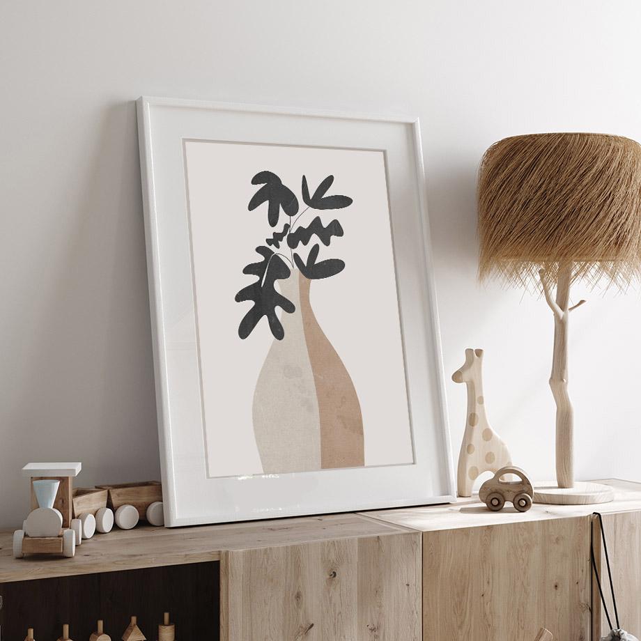 Abstract Striped Girl Line Body Vase Wall Art Canvas Painting  Posters And Prints Hotel Bar Wall Pictures For Living Room Decor