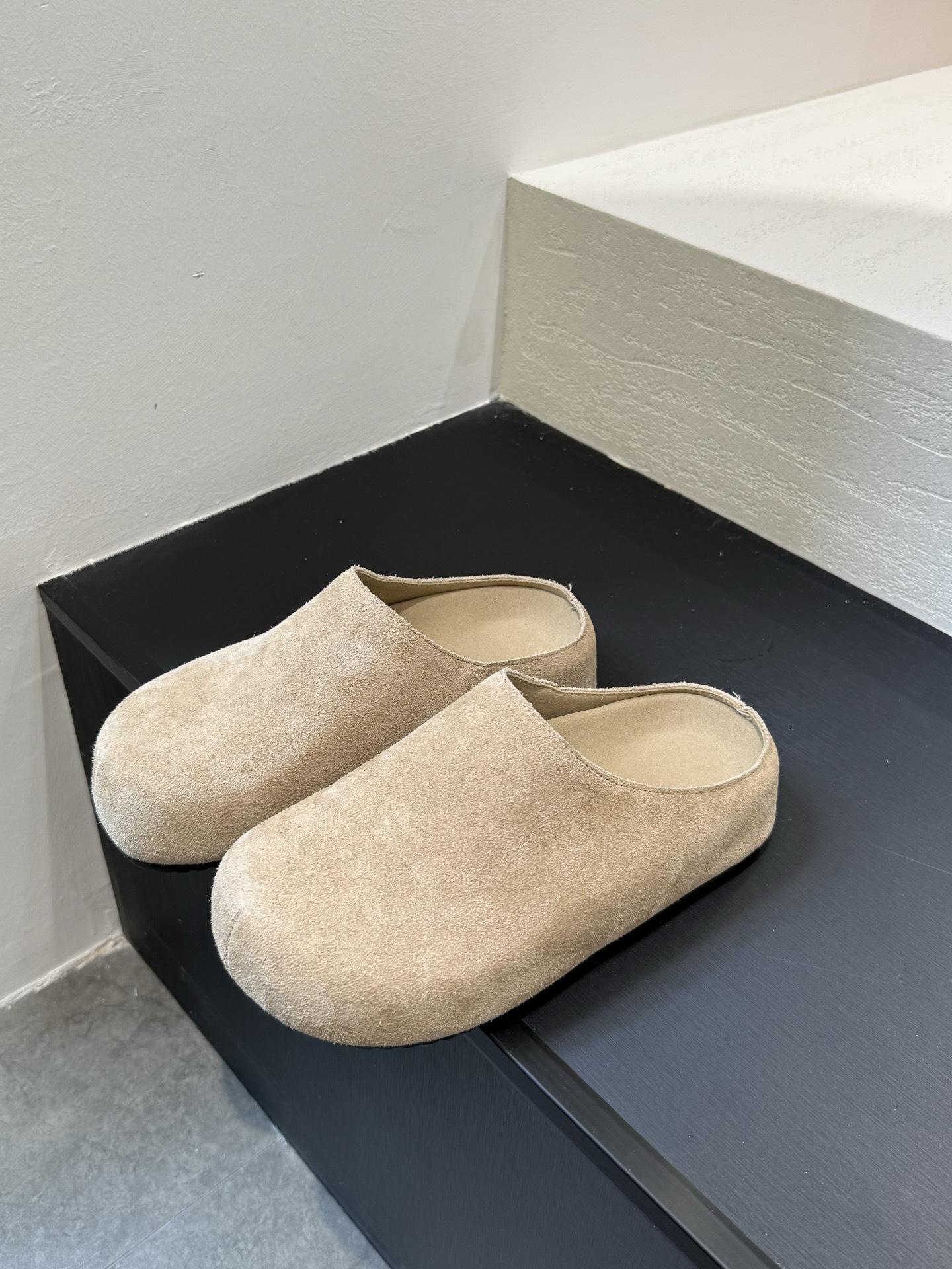 

Корейская версия тапочек-мешков для головы женские домашние 2025 новые весенне-осенние модные на толстой подошве матовые Piboken полутапочки 39 хаки