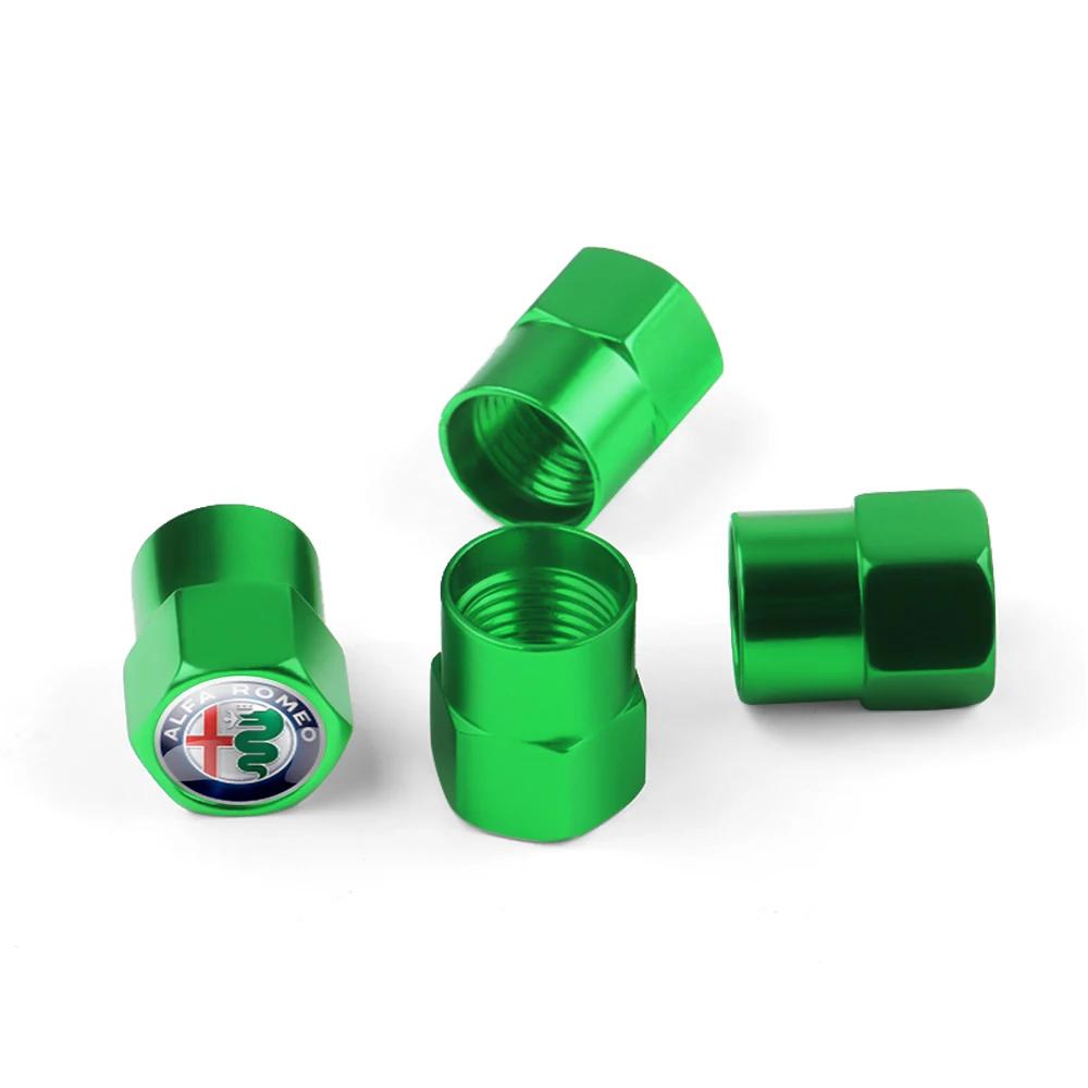 Autoaufkleber Für Alfa Romeo 4 STÜCK Aluminium Auto Plakette Rad Reifen Luftventilkappen Schaftabdeckung Für Alfa Romeo Sportiva Stelvio Giuli