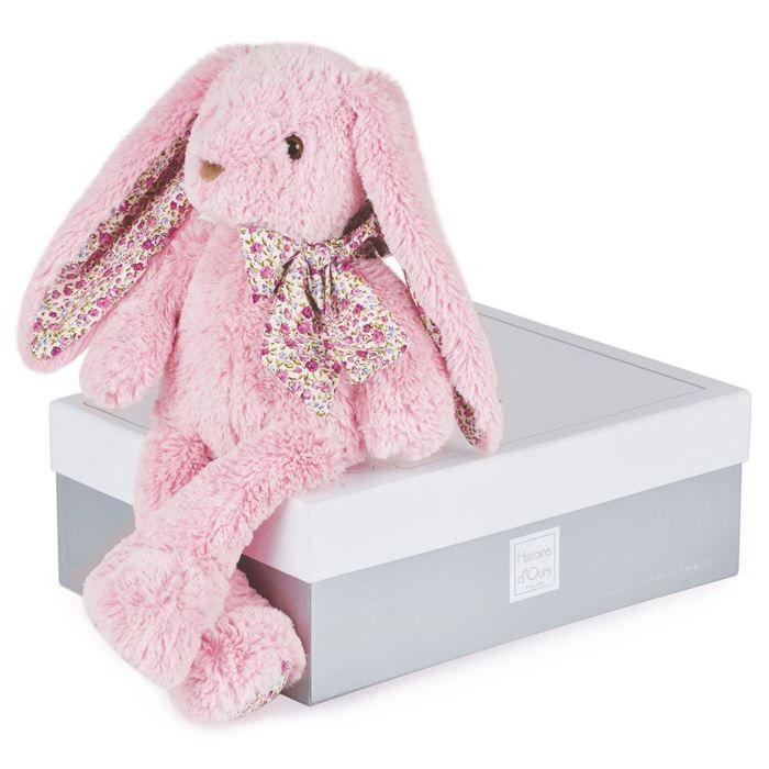Peluche - HISTOIRE D'OURS - Les Copains Câlins - Lapin rose - 40 cm - Pour bébé fille